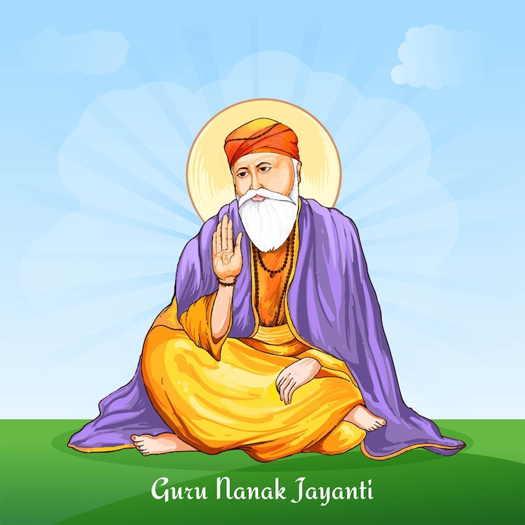 Vector gratuito india hindú sikh celebrando el cumpleaños de guru nanak jayanti