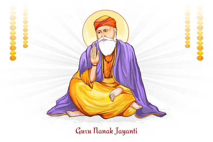 Vector gratuito india hindú sikh celebrando el cumpleaños de guru nanak jayanti