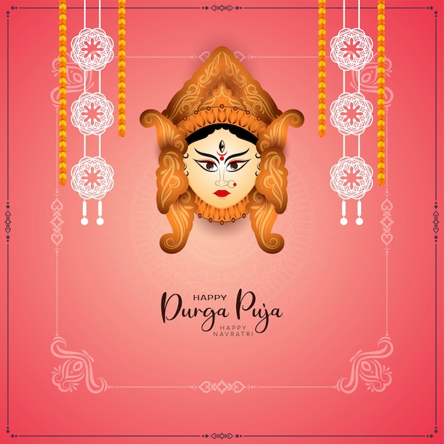 Vector gratuito india tradicional happy durga puja y feliz fondo de celebración de navratri