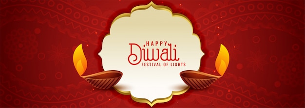 Indio étnico diwali festival bandera roja