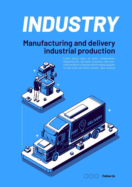 Industria de fabricación de pancartas isométricas.