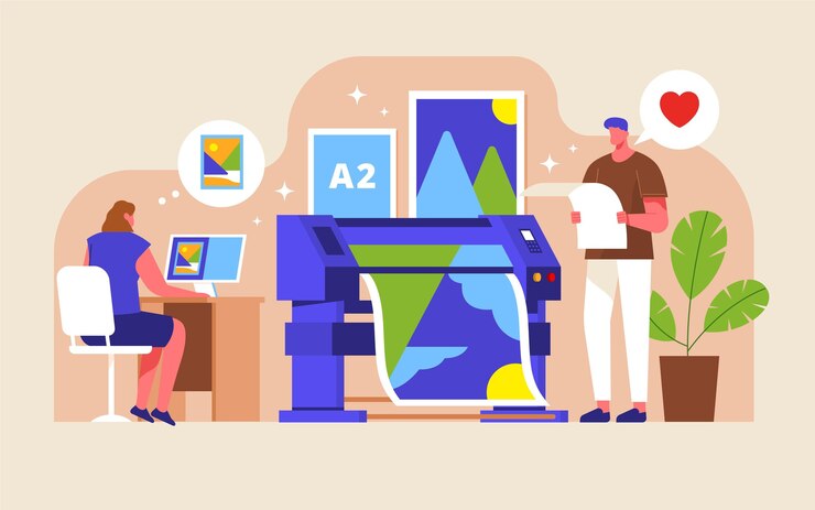 Vector gratuito industria de impresión de diseño plano orgánico