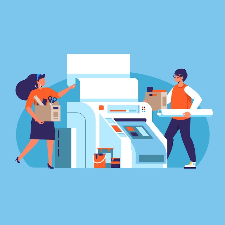 Vector gratuito industria de la impresión de diseño plano