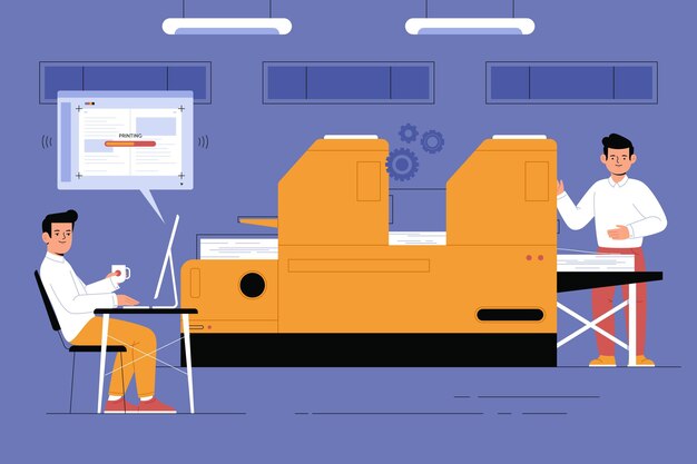 Industria de la impresión de diseño plano