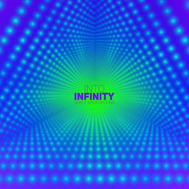 Infinito túnel triangular de destellos brillantes