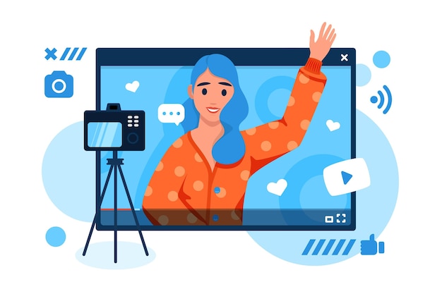Influencer grabando nuevo video