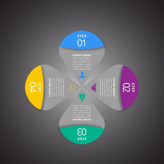 Infografía de 4 pasos