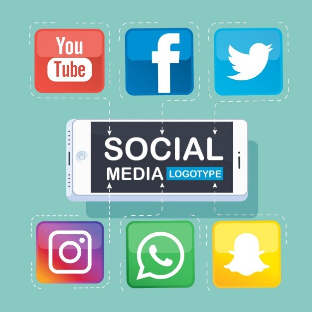 Vector gratuito infografía acerca de redes sociales con un teléfono móvil