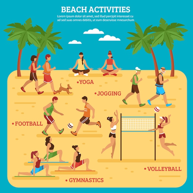 Vector gratuito infografía de actividades de playa