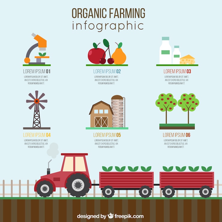 Vector gratuito infografía de la agricultura ecológica