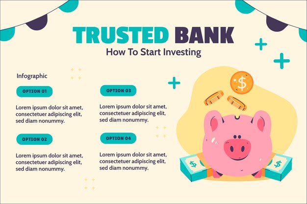 Infografía bancaria dibujada a mano