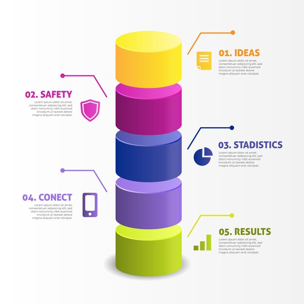 Infografía de barras 3d