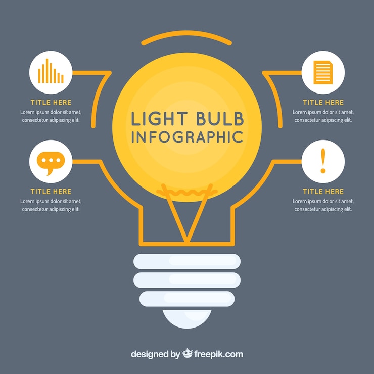 Vector gratuito infografía con una bombilla 