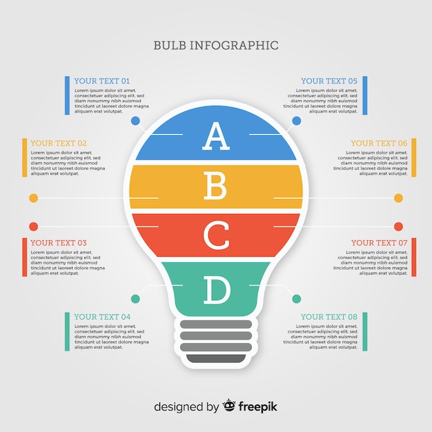 Infografía de bombilla