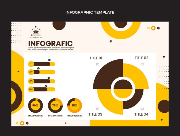 Infografía de cafetería de diseño plano