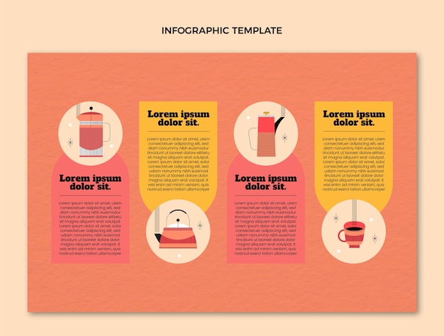 Vector gratuito infografía de cafetería minimalista de diseño plano