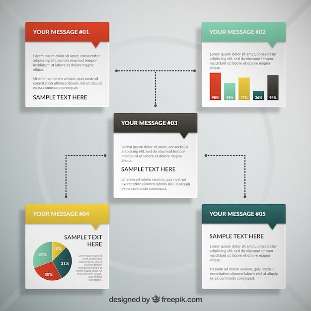 Infografía de cajas de texto