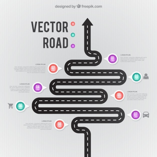 Infografía camino curvado