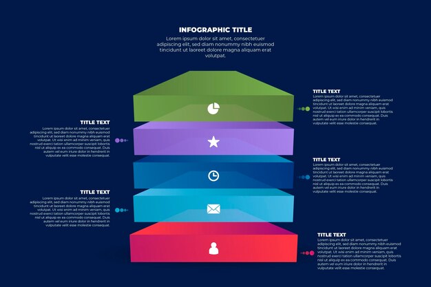 Infografía de capas de bloque 3D