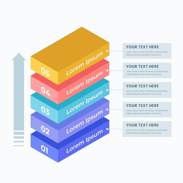 Infografía de capas tridimensionales