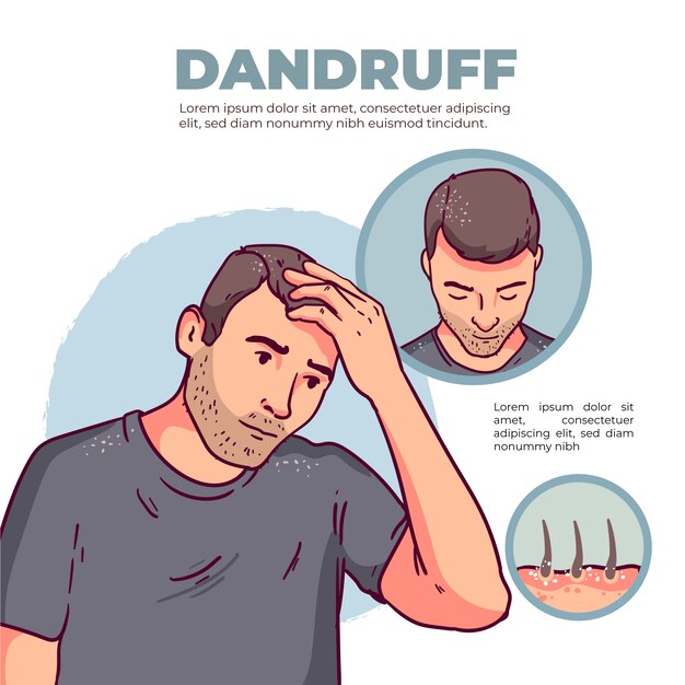 Infografía de caspa dibujada a mano
