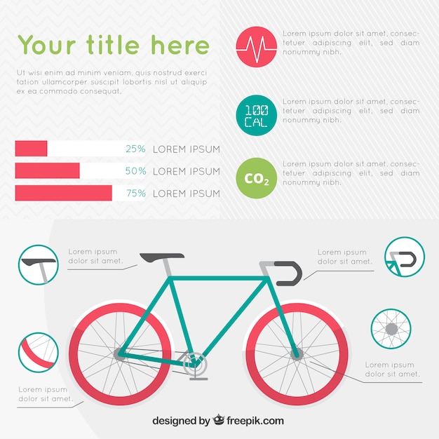 Vector gratuito infografía de ciclismo en diseño plano