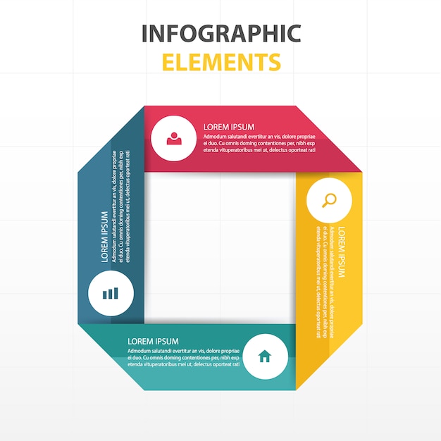 Vector gratuito infografía circular con cintas