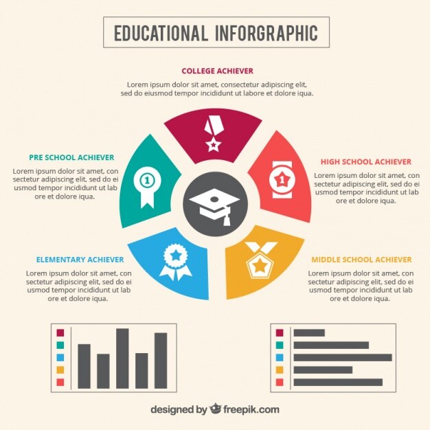 Vector gratuito infografía circular con iconos blancos