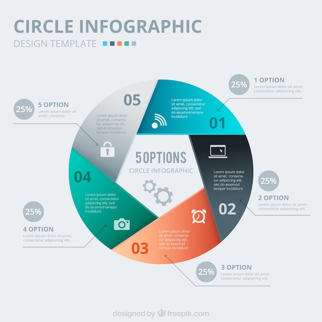 Vector gratuito infografía círculo abstracto