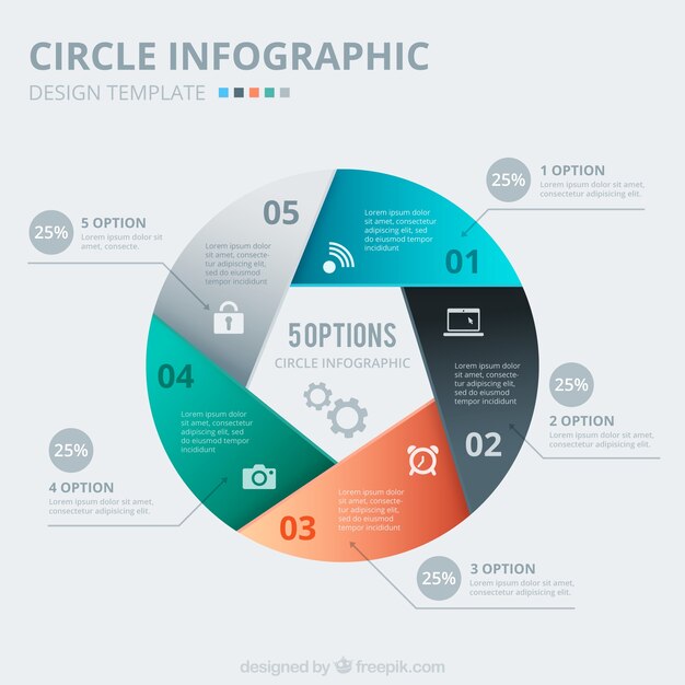 Infografía círculo abstracto