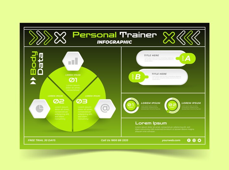 Vector gratuito infografía de clase de gimnasia con degradado