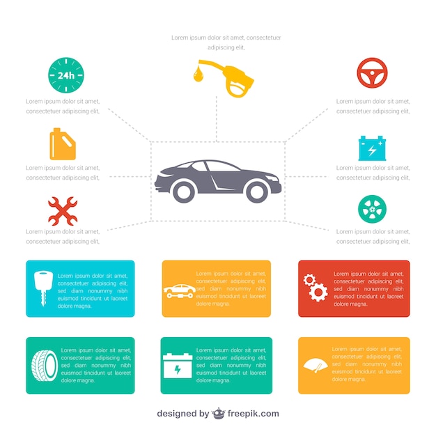 Vector gratuito infografía de coches