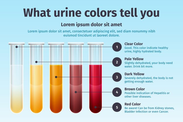 infografía de color de orina degradado