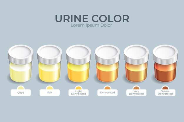 infografía de color de orina degradado