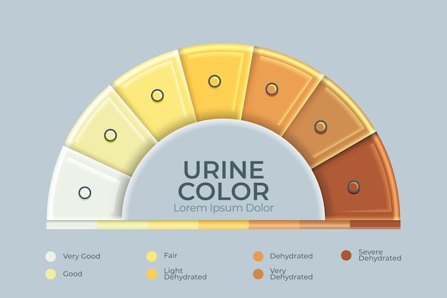 infografía de color de orina degradado