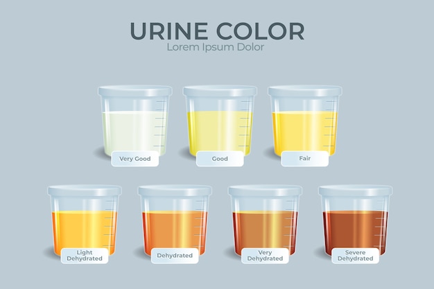 infografía de color de orina degradado