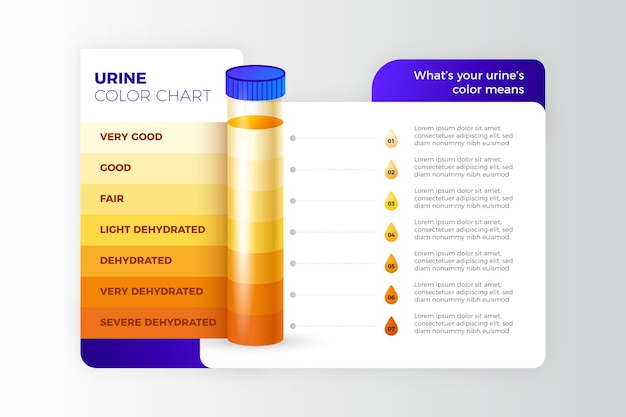 Infografía de color de orina degradado