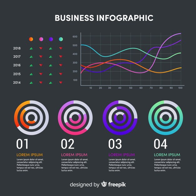 Infografía en colores degradados