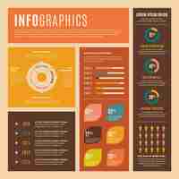 Vector gratuito infografía con colores retro en diseño plano