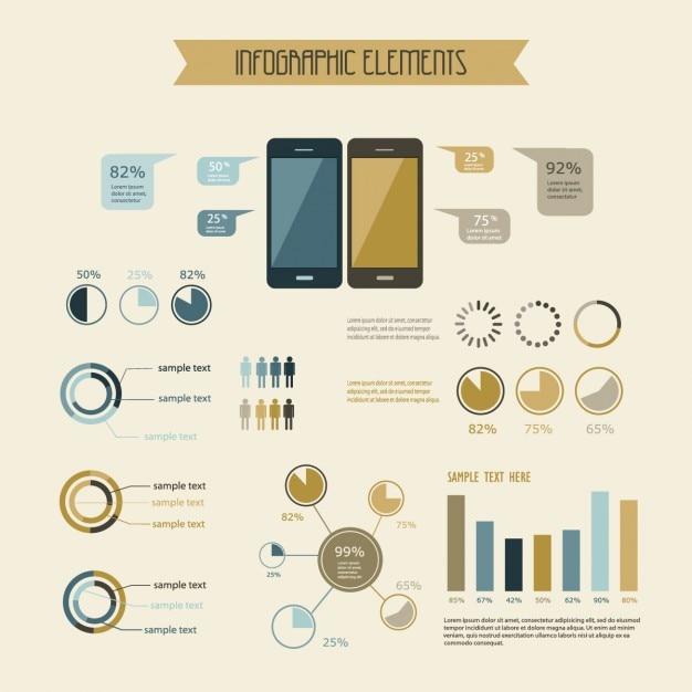 Vector gratuito infografía con colores vintage