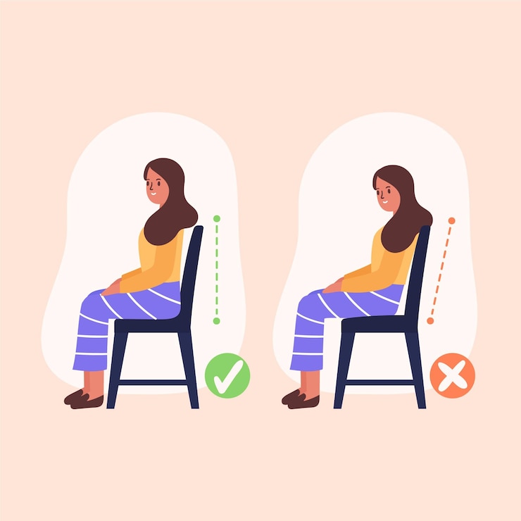 Vector gratuito infografía de corrección de postura dibujada a mano