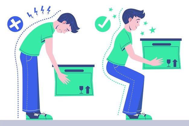 Infografía de corrección de postura de diseño plano