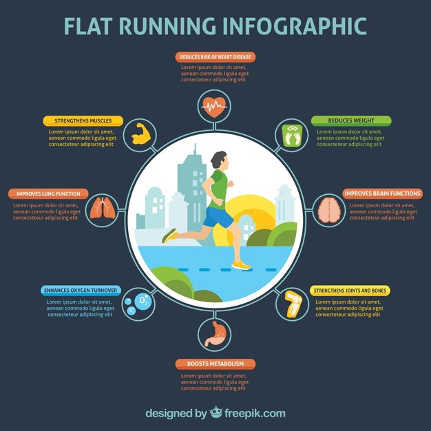 Vector gratuito infografía de corredor