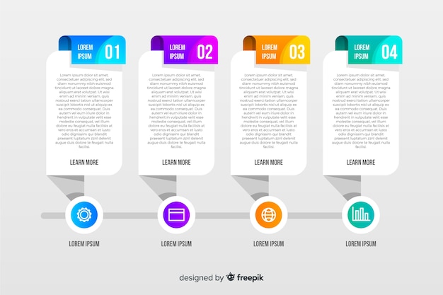 Vector gratuito infografía creativa de negocios en estilo de pasos