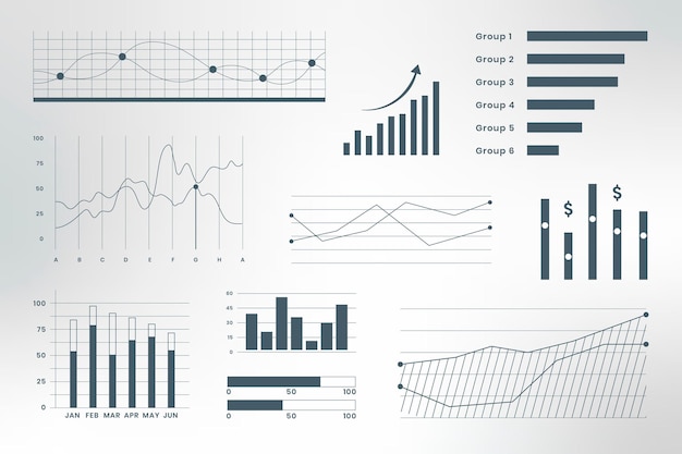 Infografía de datos comerciales del tablero
