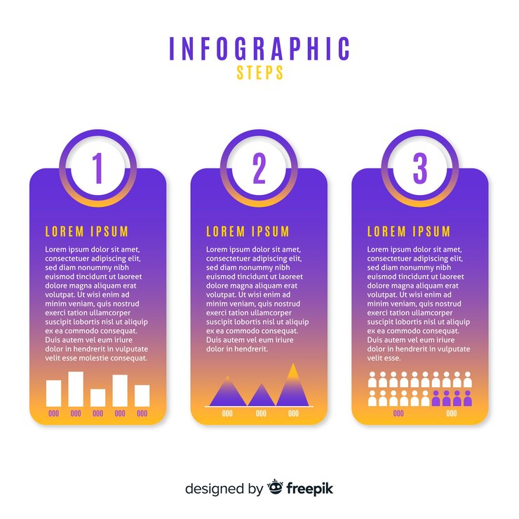 Vector gratuito infografía degradada escalonada
