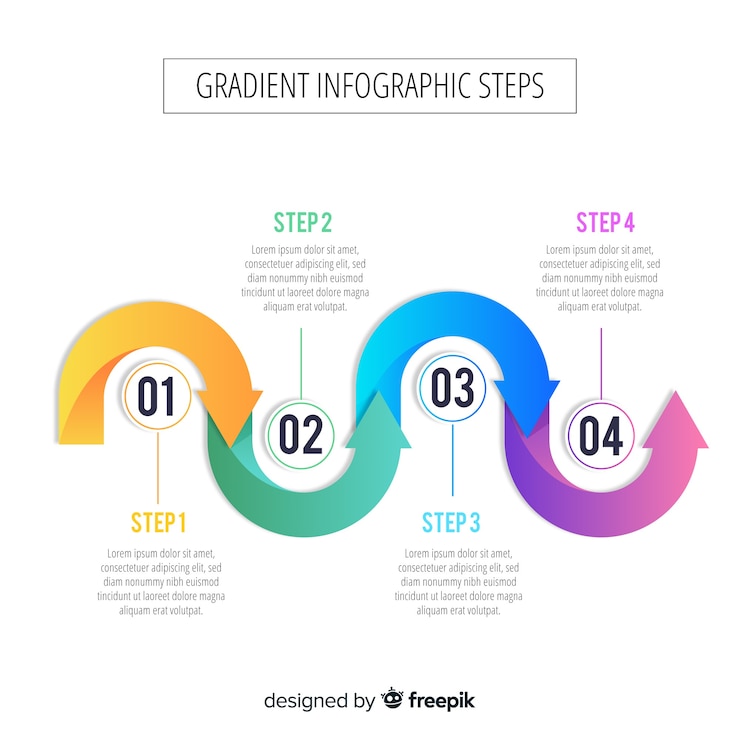 Vector gratuito infografía degradada escalonada
