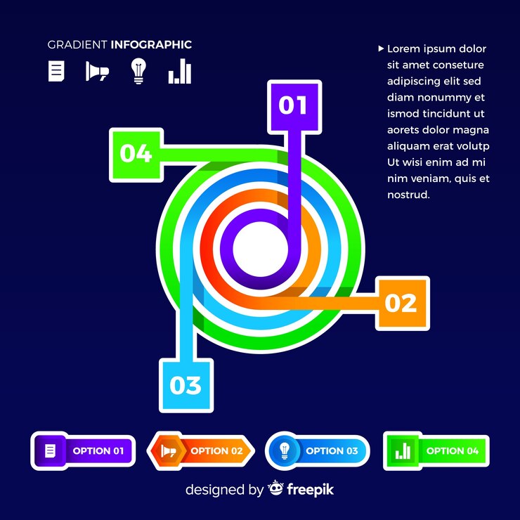 Vector gratuito infografía degradado de gráfico circular moderno