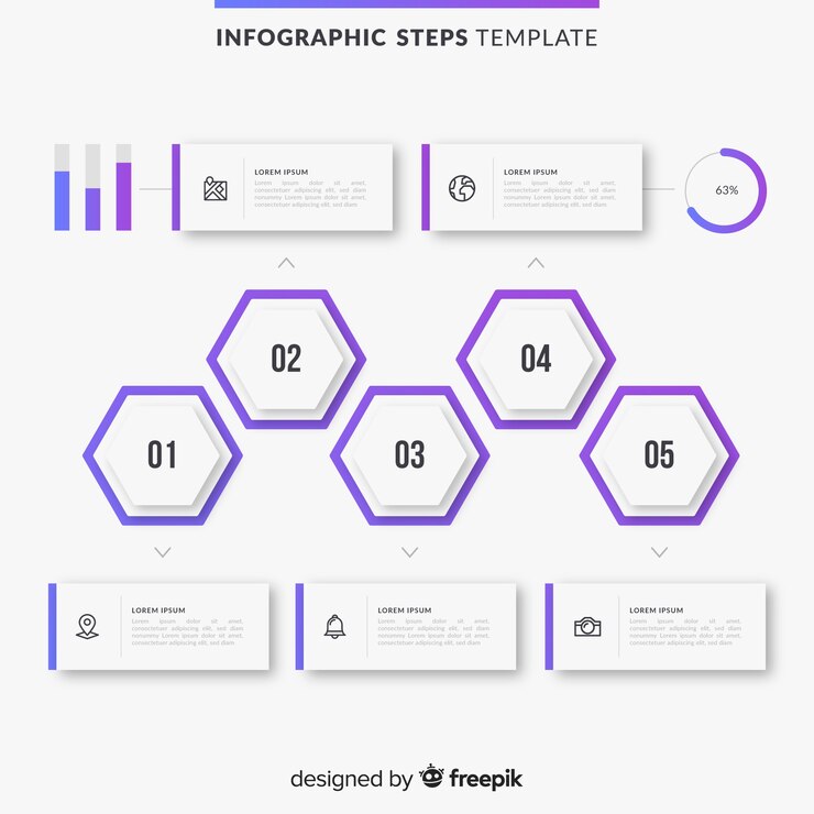 Vector gratuito infografia con degradado