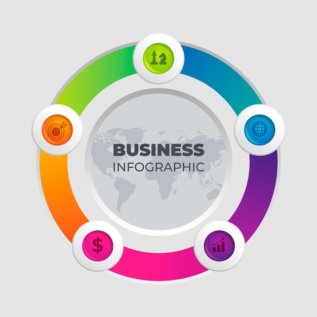 Vector gratuito infografía de diagrama circular degradado